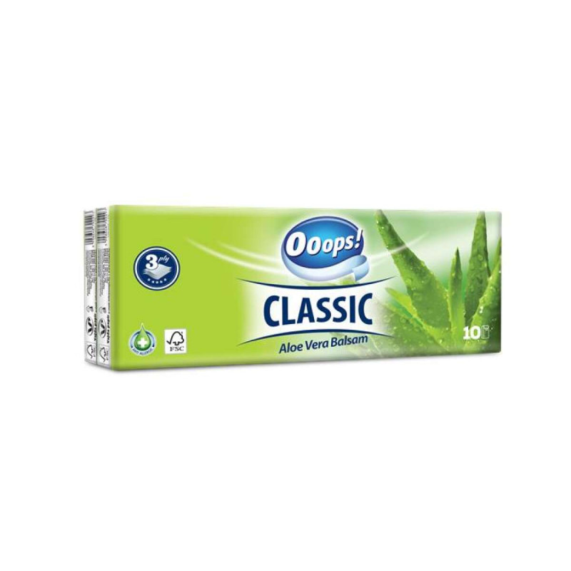 Vienkartinės nosinaitės  Ooops! Aloe Vera 10vnt
