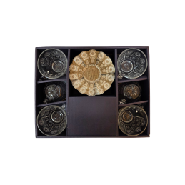 Stiklo puodelis+lėkštutės...