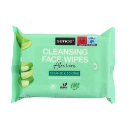 Drėgnos servetėlės veidui 20vnt aloe vera