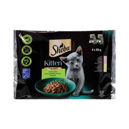 Ėdalas kačiukams  SHEBA  su lašiša ir vištiena 4x85g