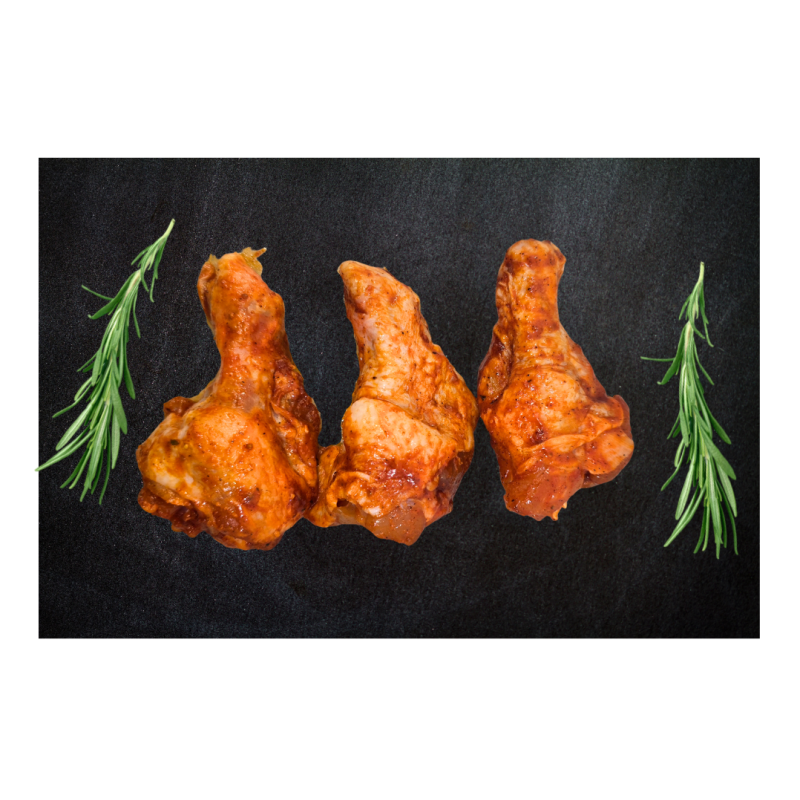 Marinuoti sparnelių peteliai, viščiukų broilerių