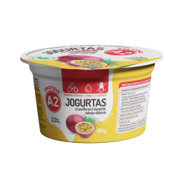 Jogurtas iš A2 pieno su pasiflorais ir ispaninio šalavijo sėklomis 2.3% 180g