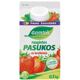 Raugintos pasukos  Gamtos  0,5kg 0.3% su braškėmis