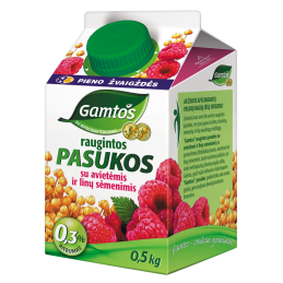 Raugintos pasukos  Gamtos  0.5kg 0.8% su avietėmis ir sėmenimis