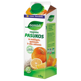 Raugintos pasukos  Gamtos  su moliūgais, apelsinais ir chia sėklomis, 900g