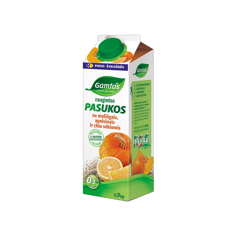 Raugintos pasukos  Gamtos  su moliūgais, apelsinais ir chia sėklomis, 900g