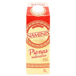 Pienas natūralus  Naminis  3,5%  1L Rokiškio