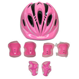 Plastikinis šalmas su apsaugomis vaikiškas