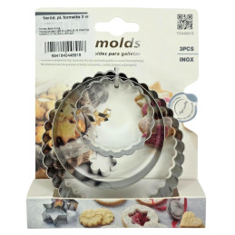 Nerūdijančio plieno formelės 3 vnt