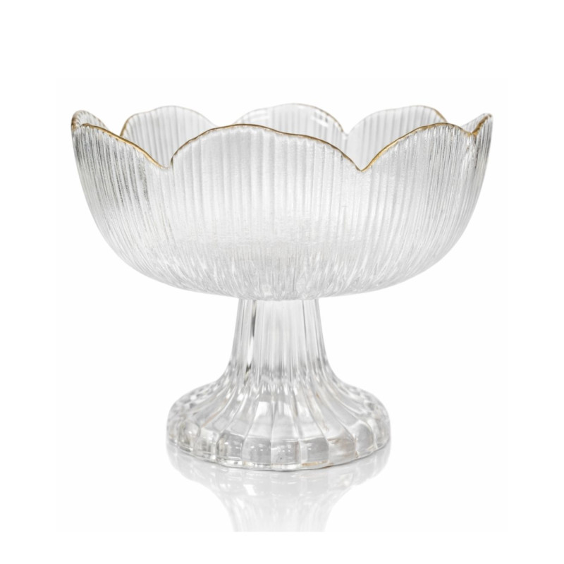 Stiklinis serviravimo indas ant kojelės