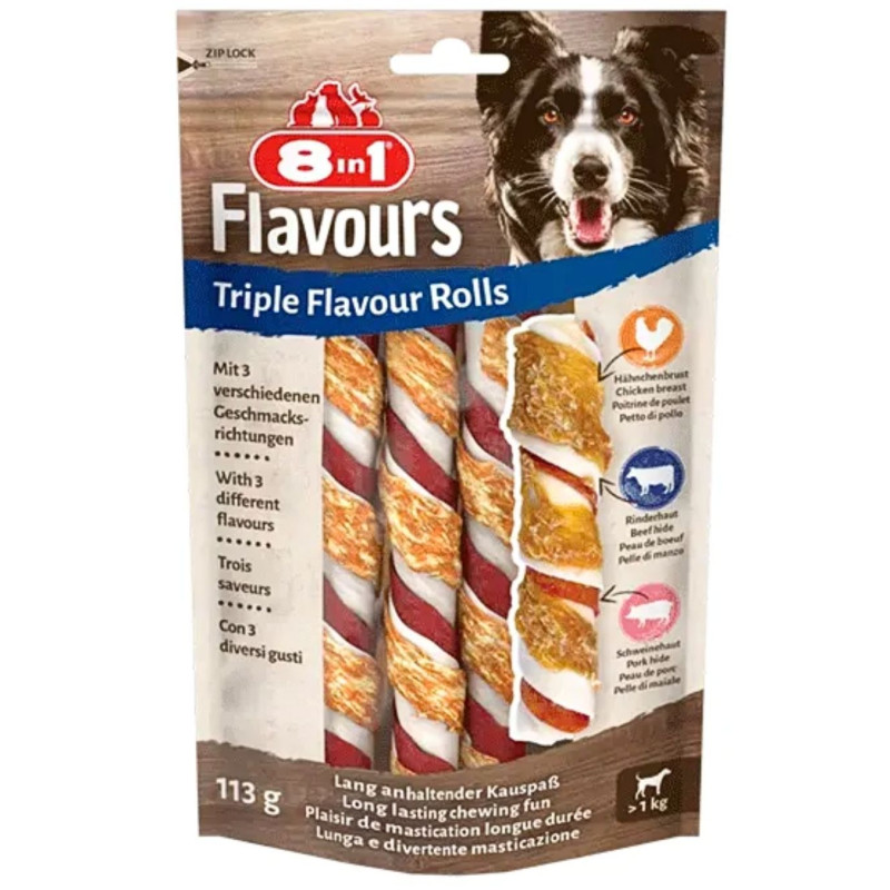 Skanėstai šunims 8in1 Flavours Rolls,113g