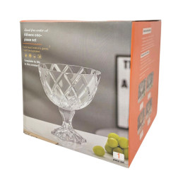 Stiklinis serviravimo indas ant kojelės