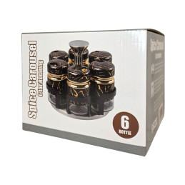 Stiklinė prieskoninė su 6 indeliais