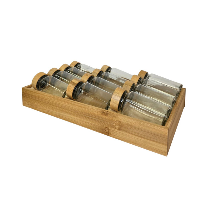 Stiklinė prieskoninė su 12 indelių