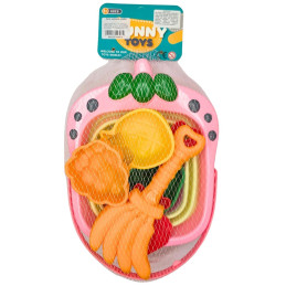 Žaislinis sulankstomas smėlio kibirėlis su priedais