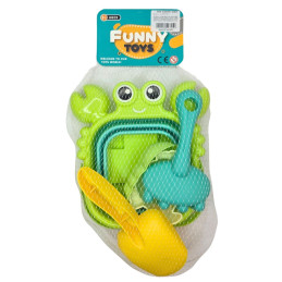 Žaislinis sulankstomas smėlio kibirėlis su priedais