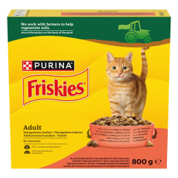 Sausas ėdalas katėms Friskies 800g su vištiena,jautiena ir daržovėmis