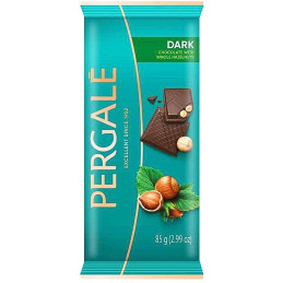 Juodasis šokoladas Pergalė 85g, su riešutais