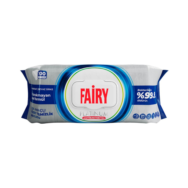 Drėgnos servetėlės Fairy Platinum paviršių valymui 100vnt
