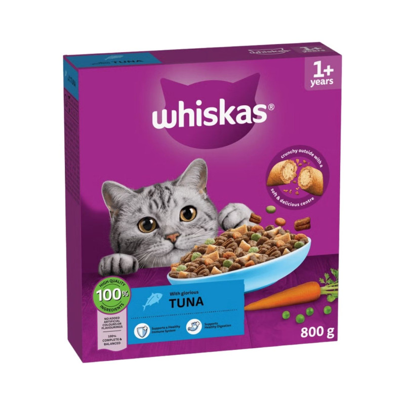 Sausas ėdalas katėms Whiskas Adult su tunu 800g