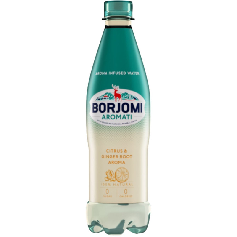 Gazuotas mineralinis vanduo Borjomi Aromati citrusinių vaisių ir imbiero skonio, 500 ml