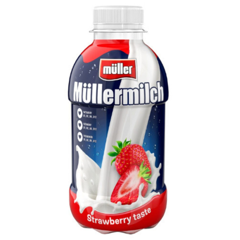 Pieno gėrrimas  Mullermilch  braškių skonio 400g