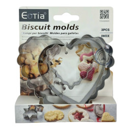 Nerūdijančio plieno formelės 3 vnt