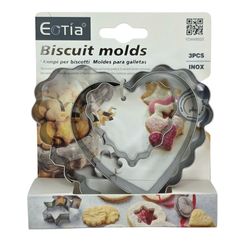 Nerūdijančio plieno formelės 3 vnt