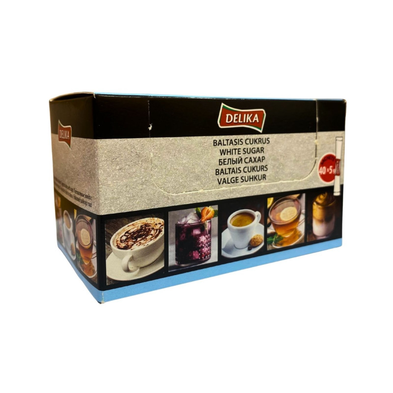 Baltasis cukrus "Delika" 40vnt *5g dėžutėje