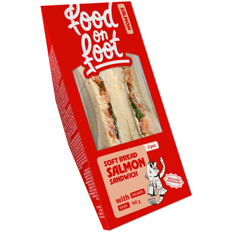 Sumuštinis SOFT BREAD su lašiša ir kiaušiniais, 165g