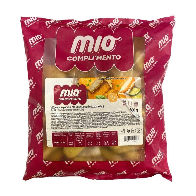 Šaldyti kepti vištienos kepsneliai džiūvėsėliuose 800 g