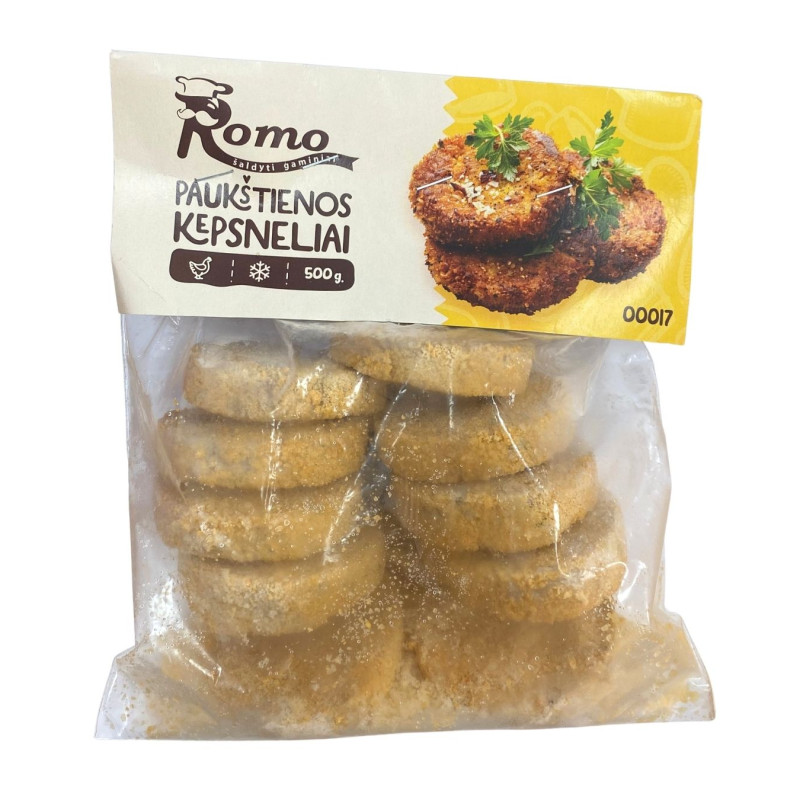 Šaldyti paukštienos kepsneliai Romo 500g