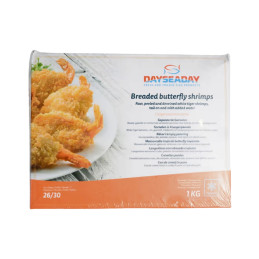 Šaldytos krevetės džiūvėsėliuose drugelio formos, 1kg