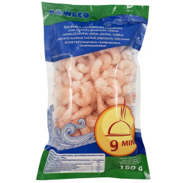 Šaldytos šiaurinės krevetės Nowaco 150g be kiauto, be galvų, be uodegų