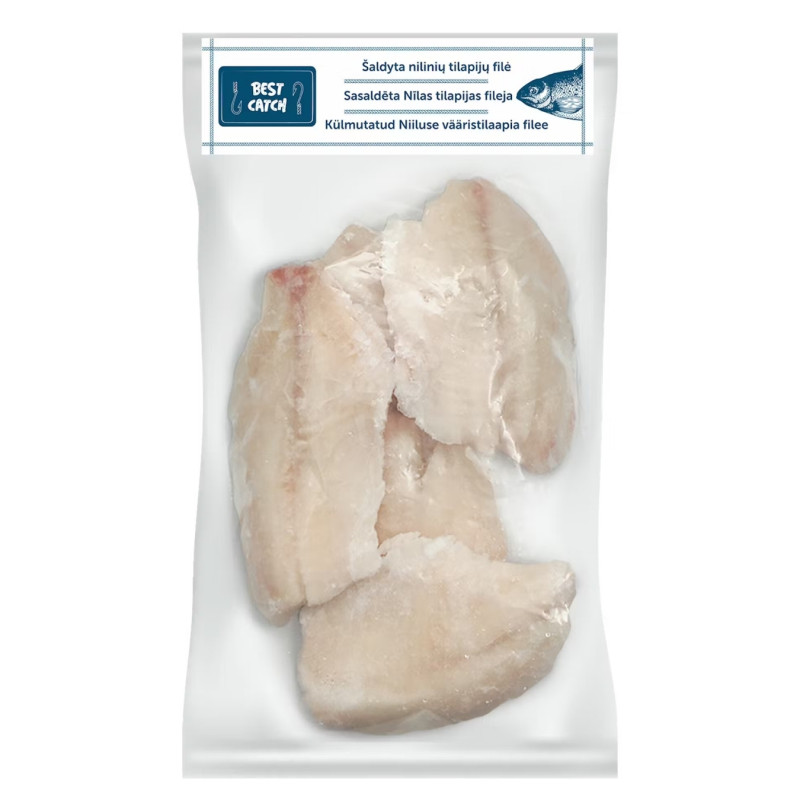 Šaldyta nilinių tilapijų filė BEST CATCH be odos, dydis 90-150g, 525g