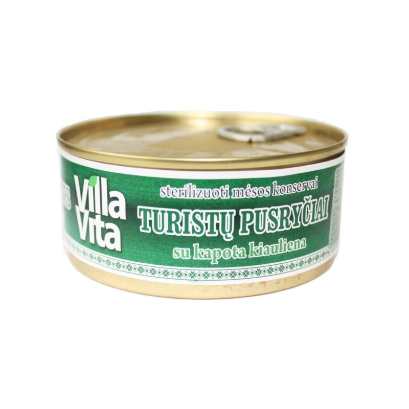 Sterilizuoti mėsos konservai Villa Vita Turistų pusryčiai su kapota kiauliena 250g