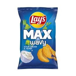 Bulvių traškučiai  Lays  Wavy grietinės ir prieskoninių žolelių skonio,120g