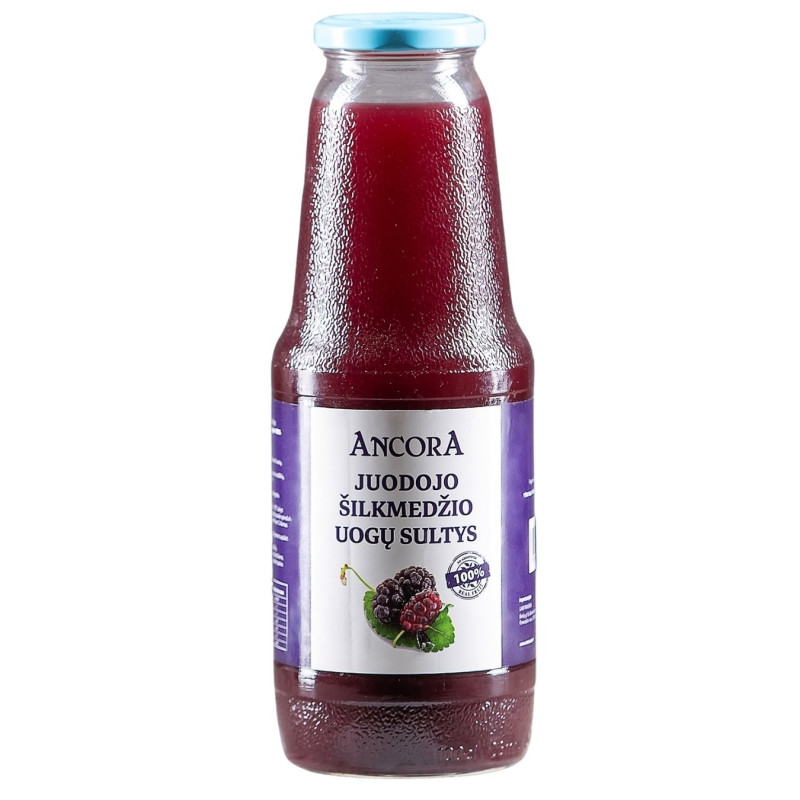 100% Juodojo šilkmedžio uogų sultys 1000ml