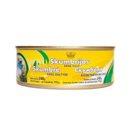 Skumbrė savo sultyse 240g/192g