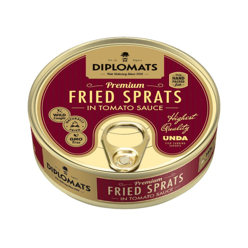 Rūkyti šprotai  Diplomats pomidorų padaže 240g/168g