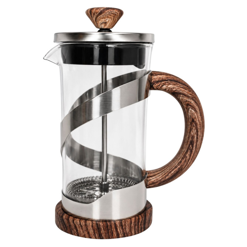 Stiklinis arbatinukas su nerūdijančio plieno nuspaudžiamu sieteliu 350ml