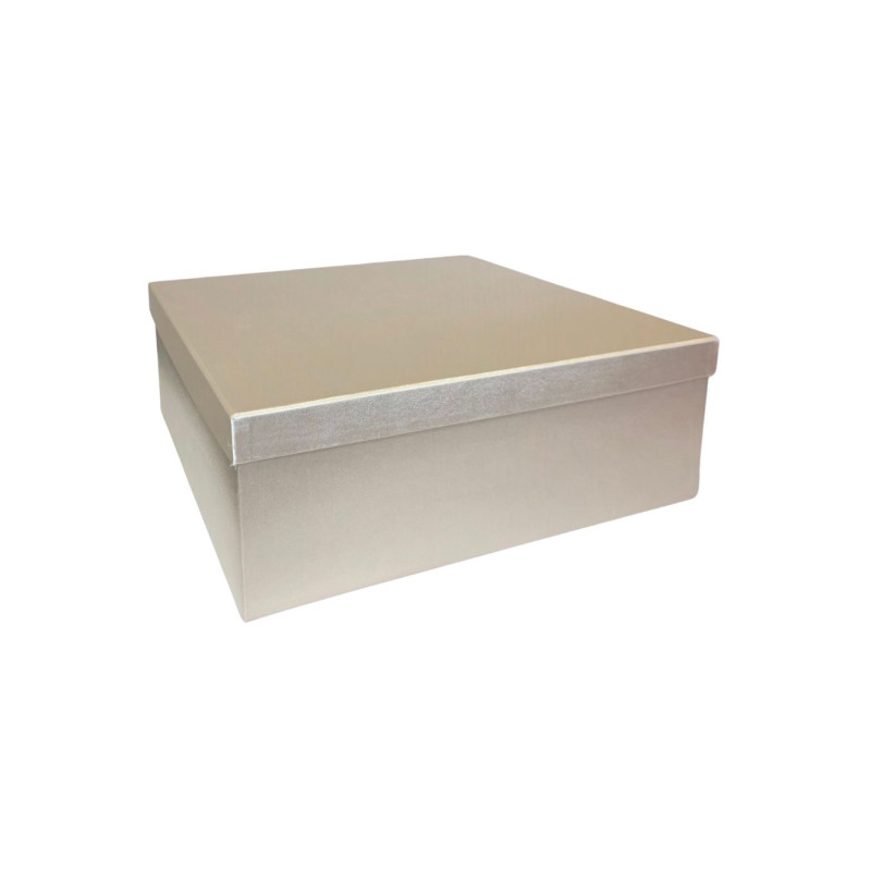 Popierinė dovanų dėžutė dramblio kaulo spalvos 27,5 x 27,5 x 10 cm, 1 vnt