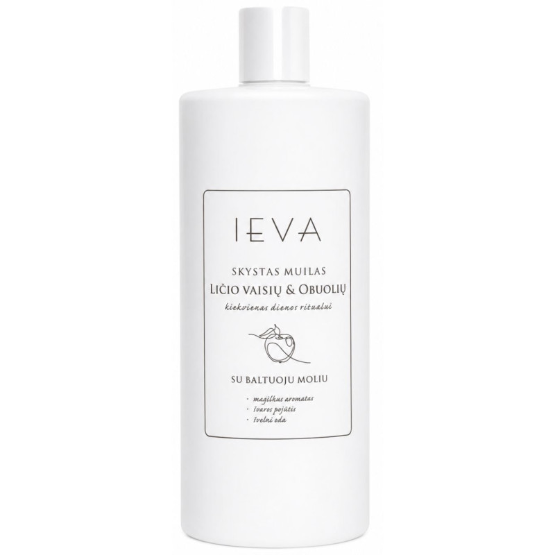 Skystas muilas Ieva 1000 ml ličio vaisių ir obuolių
