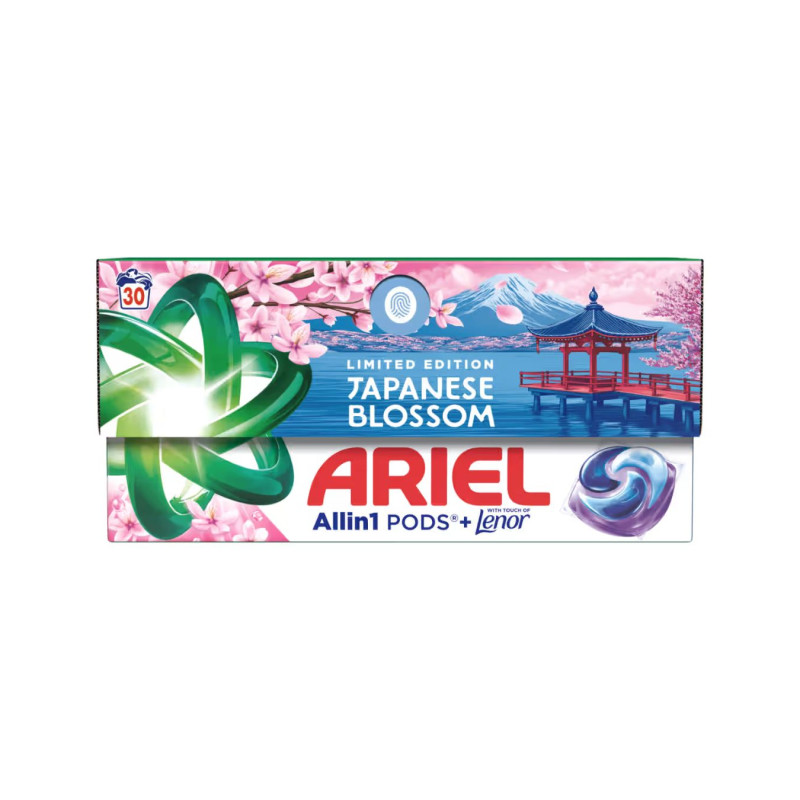 Skalbimo kapsulės Ariel Japanese Blossom, 30 skalbimų