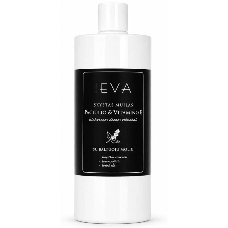 Skystas muilas Ieva 1l pačiulio ir vitamino E