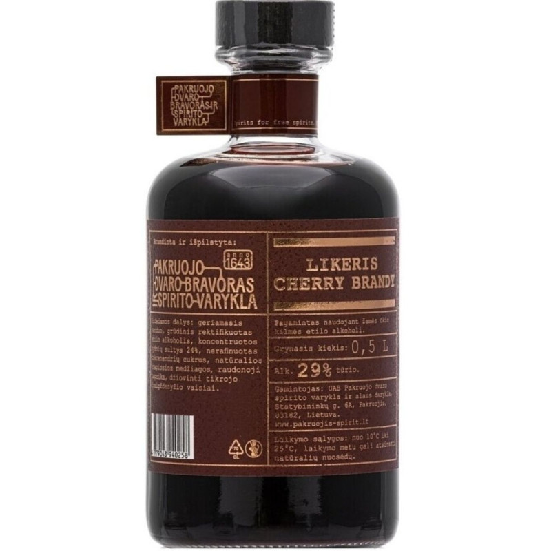Likeris Pakruojo dvaro Cherry brandy (29%), 500 ml