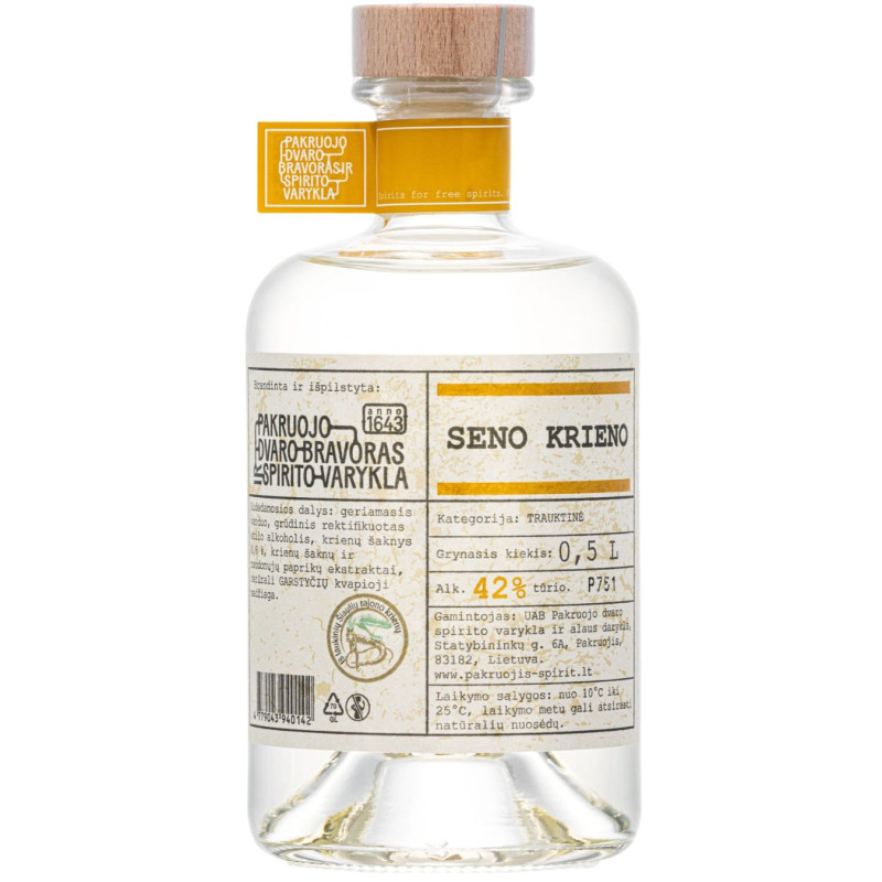 Trauktinė Seno krieno Pakruojo dvaro (42%), 500 ml