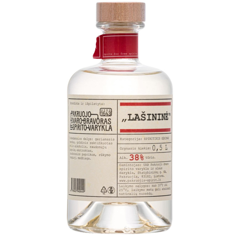 Spiritinis gėrimas Lašininė Pakruojo dvaro (38%), 500 ml