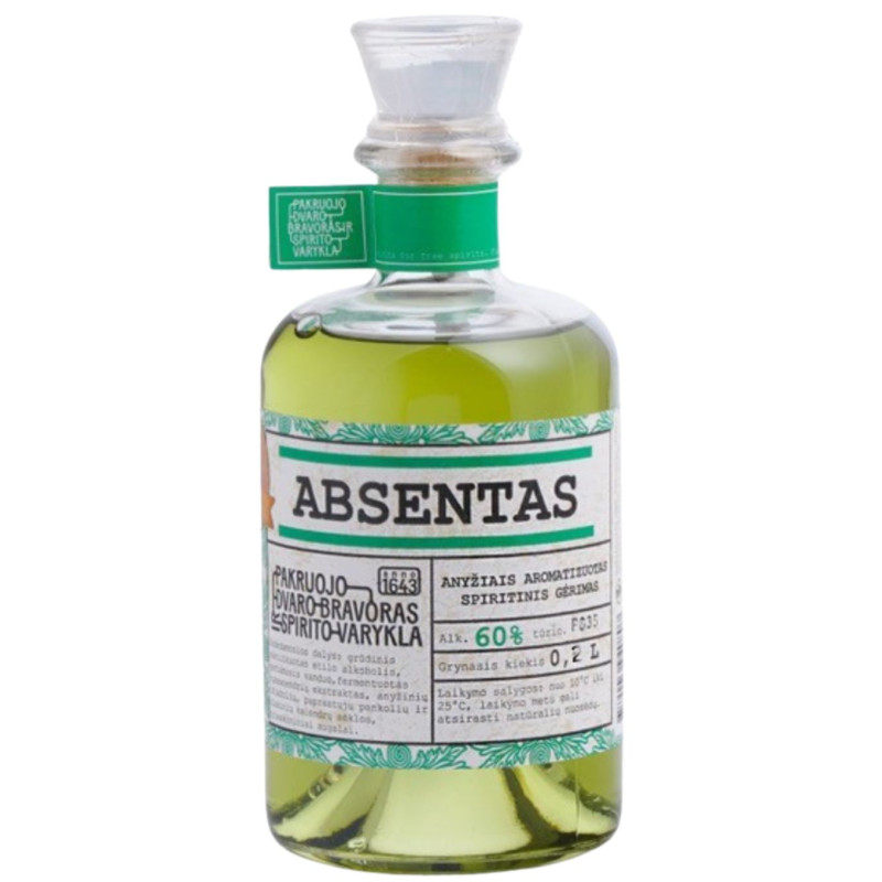 Spiritinis gėrimas Pakruojo dvaro Absentas (60%), 200 ml