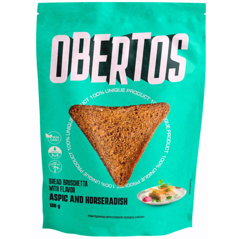 Šaltienos ir krienų skonio duonos skrebučiai Obertos, 100g